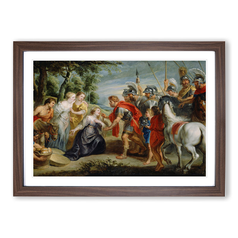 Abigail and David by Peter Paul Rubens - Picture Frame Painting, 36cm H x 48cm W x 2cm D, Walnut Framed