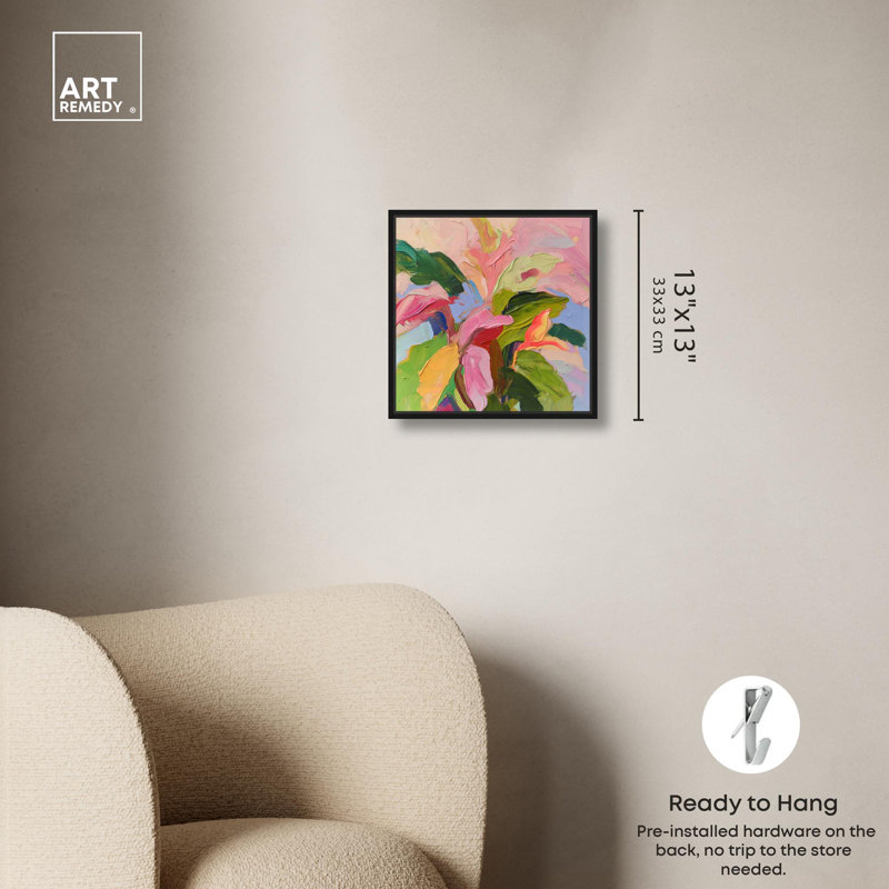 Art Remedy, art tropical brillant sur toile, H 13 po x l 13 po, Cadre flottant noir