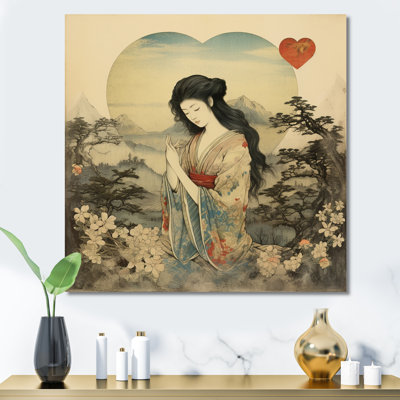 Beauté orientale rétro dans la nature