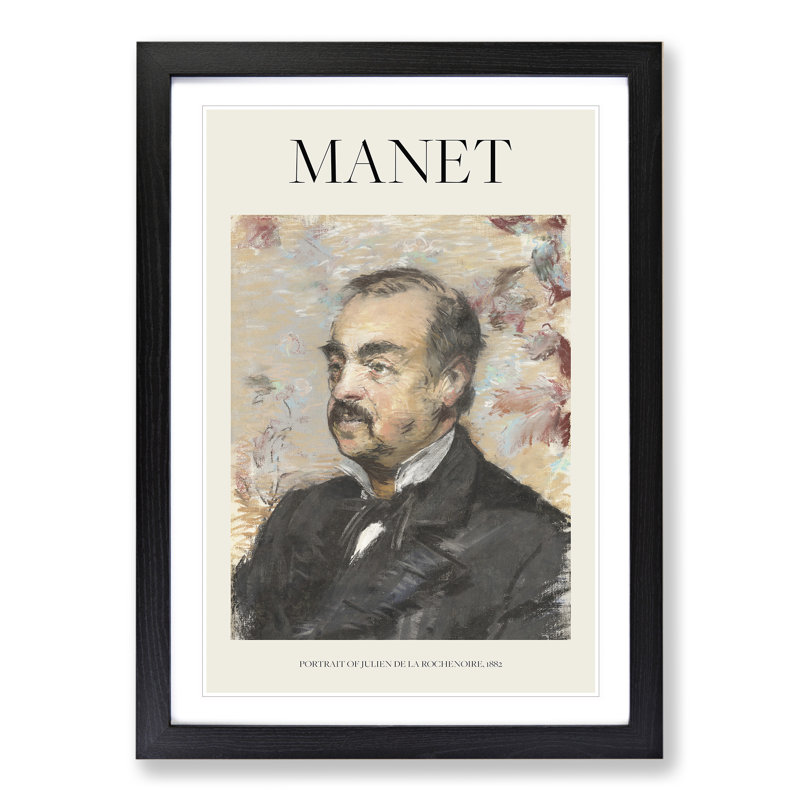 Julien de la Rochenoire by Edouard Manet - Picture Frame Art Prints, 36cm H x 27cm W x 2cm D, Black Framed