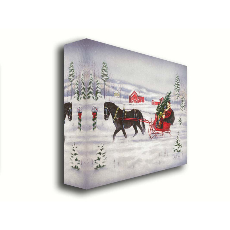 «Sleigh Bells Ring» par Robert Andrea, H 16 po x l 20 po x P 1,5 po, Non, Toile