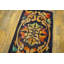 Rare Blue Color Antique Folk Art Leaf Pattern Small American Hooked Rug