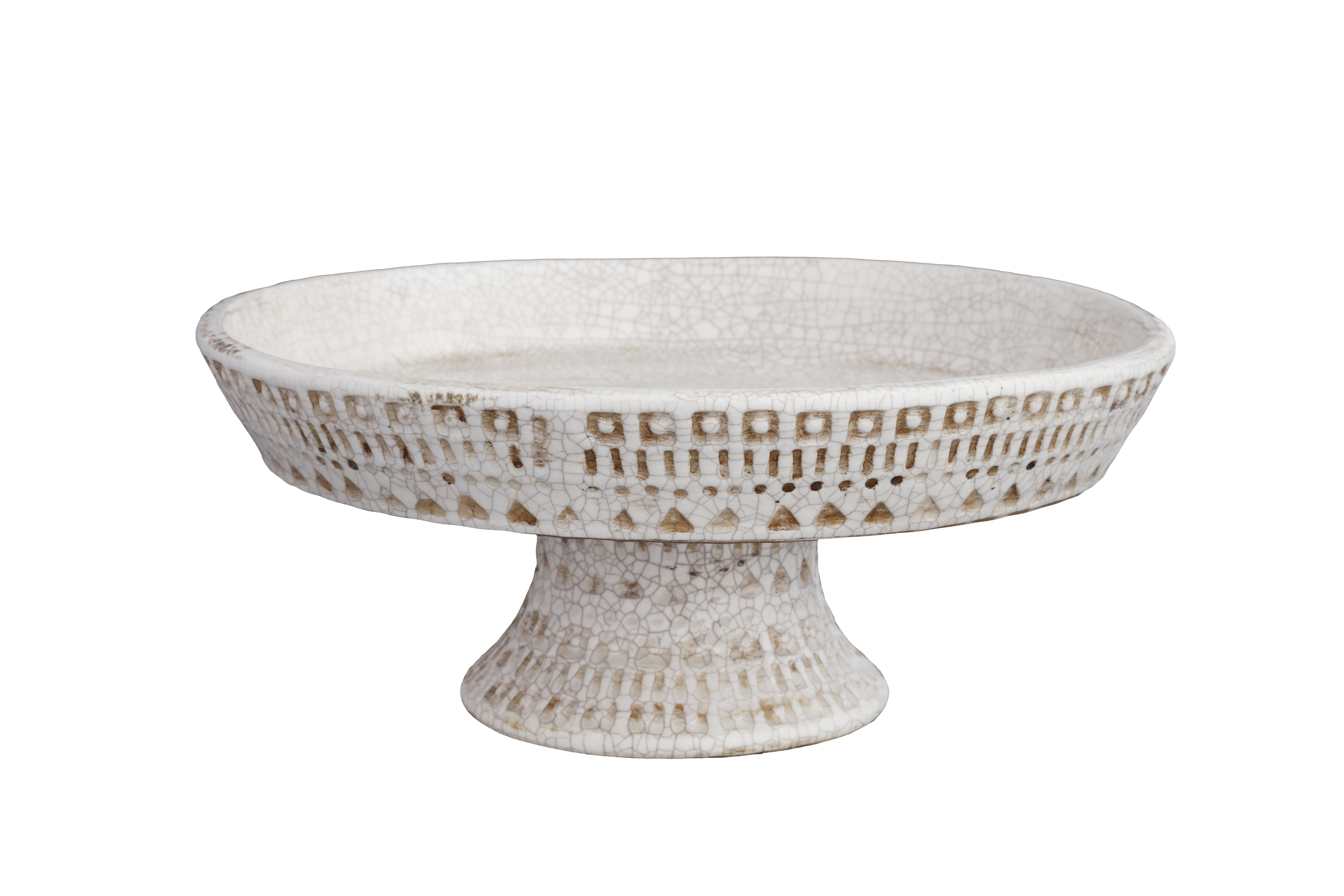 One Allium Way® Distressed Pottery Compote Cake Stand Wayfair
