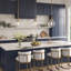 Luminaire suspendu en laiton 1 lumière avec abat-jour en verre transparent Modern Kitchen Island Dome