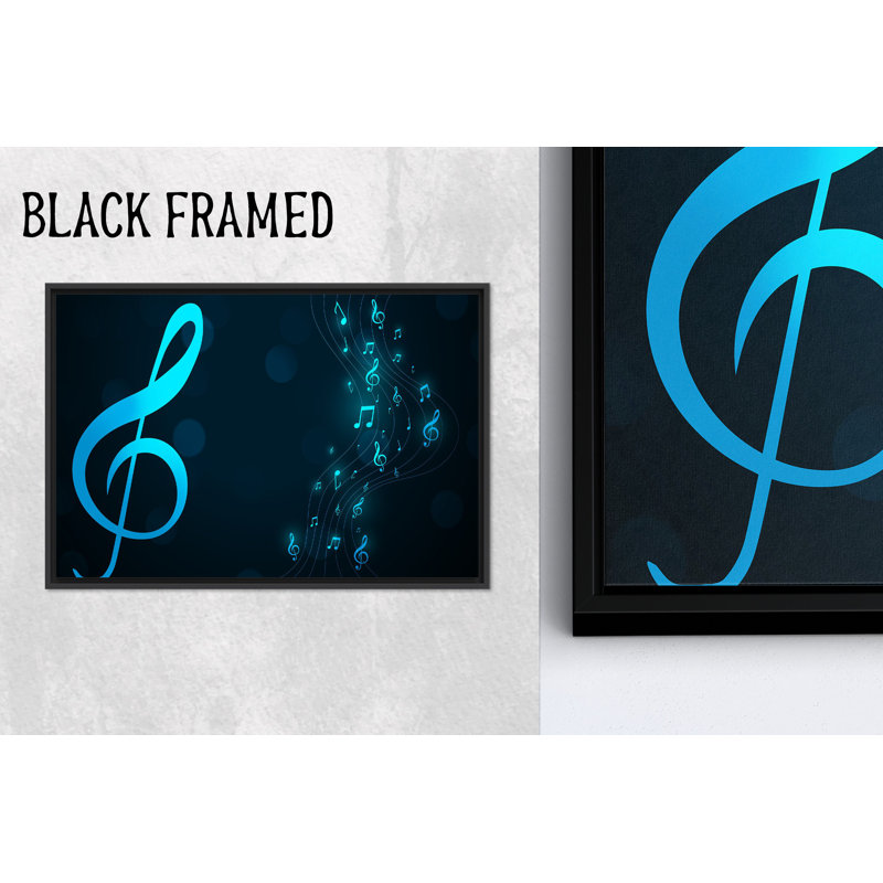 Reproduction d'art sur toile imprimée: Modern Music Room, 1P BlackFramedCanves, Hauteur : 11,9 pouces x Largeur : 15,8 pouces