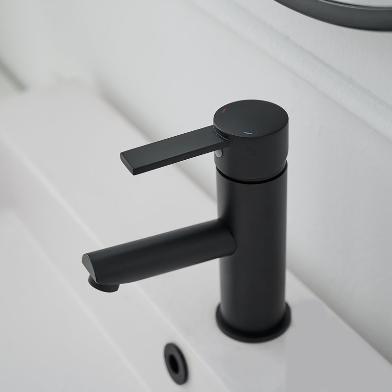 Matte Black Stainless Steel Single-Handle Bathroom Faucet