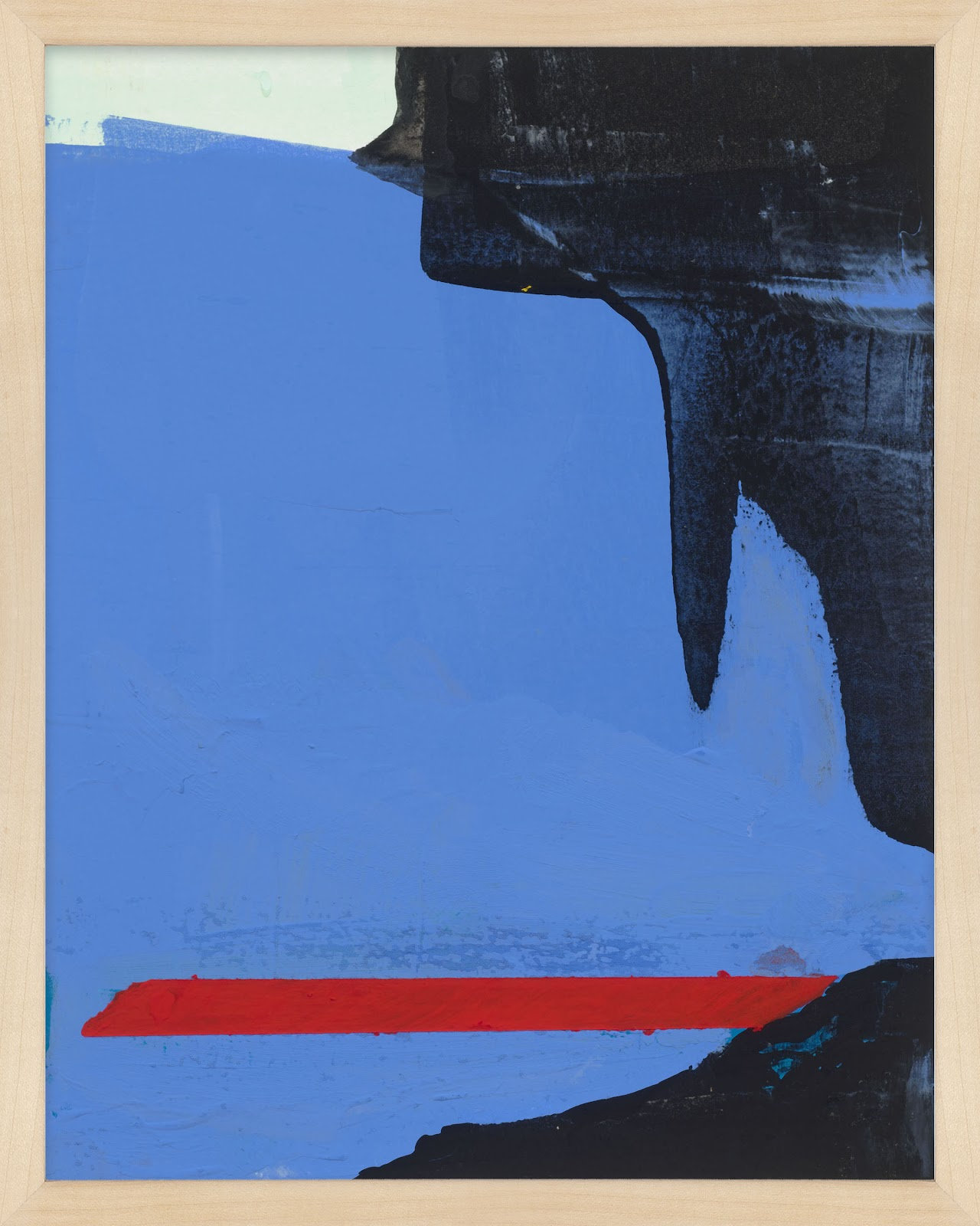 Goulding "Beneath the Blue 3" Painting, 30" H x 24" W x 1.25" D, Brown Framed