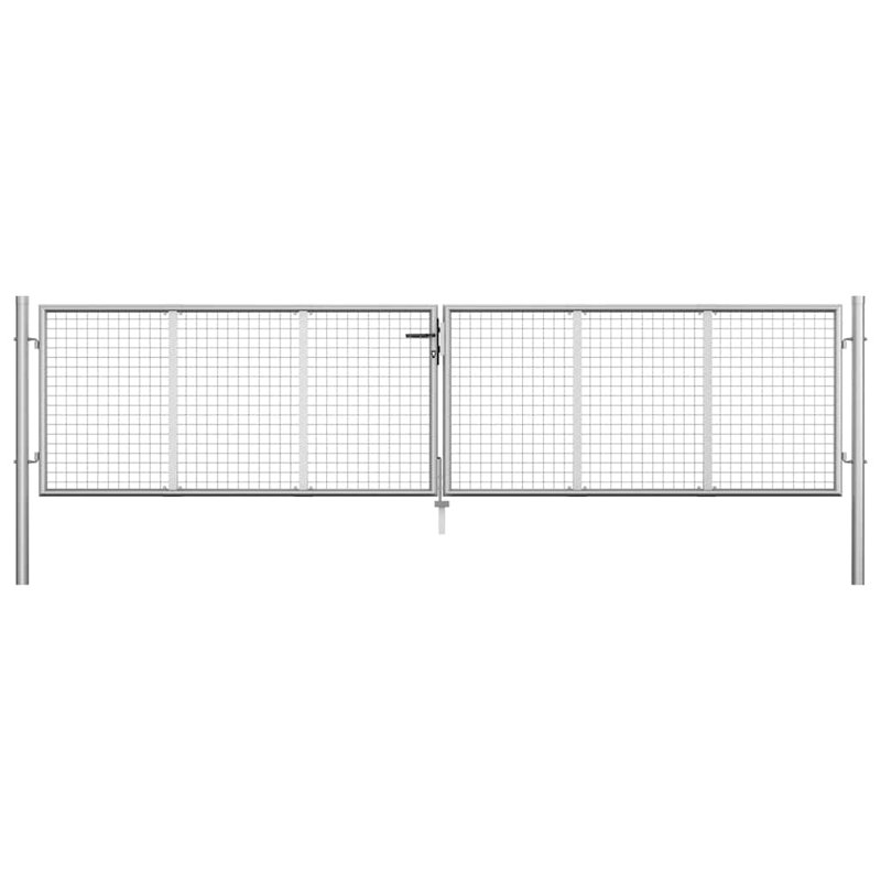 Barrière de jardin en acier vidaXL 157,5 x 29,5 po argent