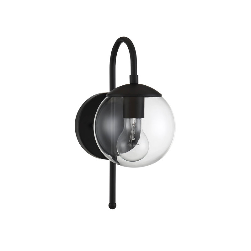 Lanterne murale d'extérieur 1 lumière Meridian, Noir mat