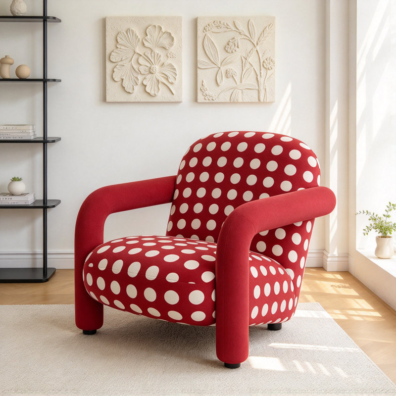 Chaise moderne et simple en tissu rouge