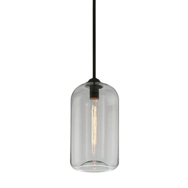 District 1 Light Pendant, Clear, 15.75" H x 8" W x 8" D