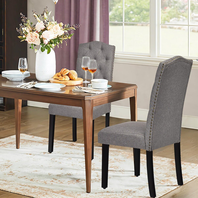52 cm H Upholstered Linen Dining Chair