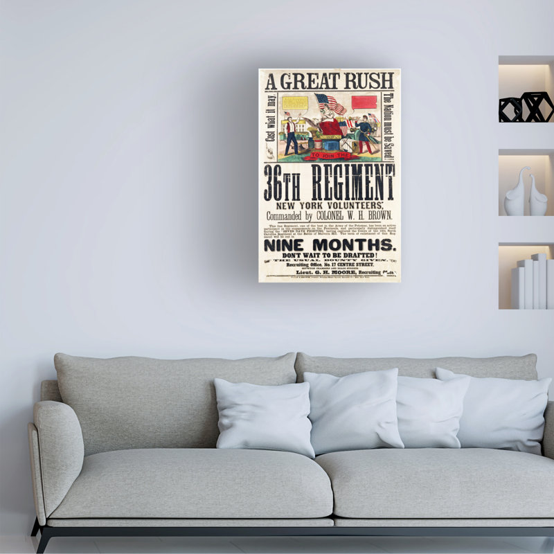 "American School 36Th Regiment", affiche d'art sur toile, H 32 po x l 22 po