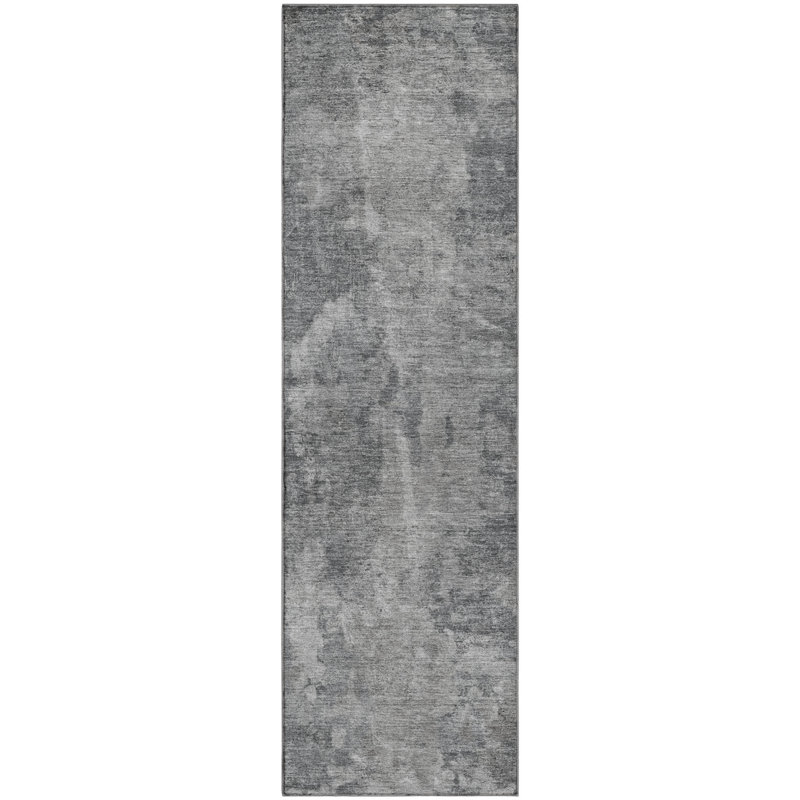 Premium Machine Washable Cerrito AMF573 Gray Rug, Runner 2'3" x 7'6"