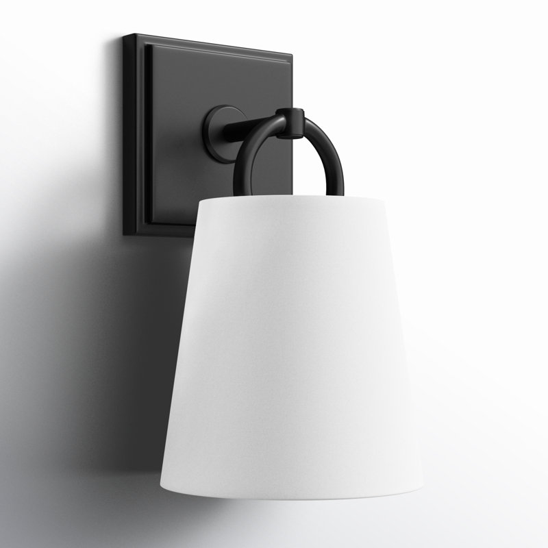 Steel Armed Sconce, Matte Black