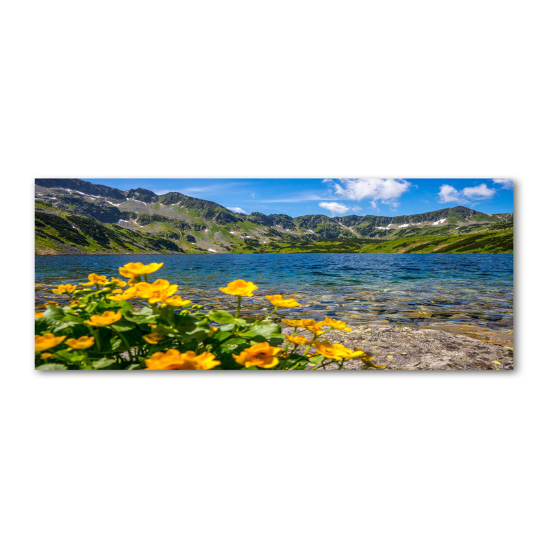 Lake In The Mountains - No Frame Print on Glass, Glass, 70cm H x 100cm W x 4cm D