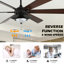 Grand ventilateur de plafond 72 pales de 72 po avec lumières DEL et moteur à courant continu réversible à 6 vitesses et 3 couleurs-1804238000-1804238001-1804238003