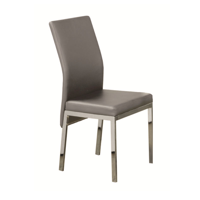 Messersmith Faux Leather Upholstered Side Chair, Gray