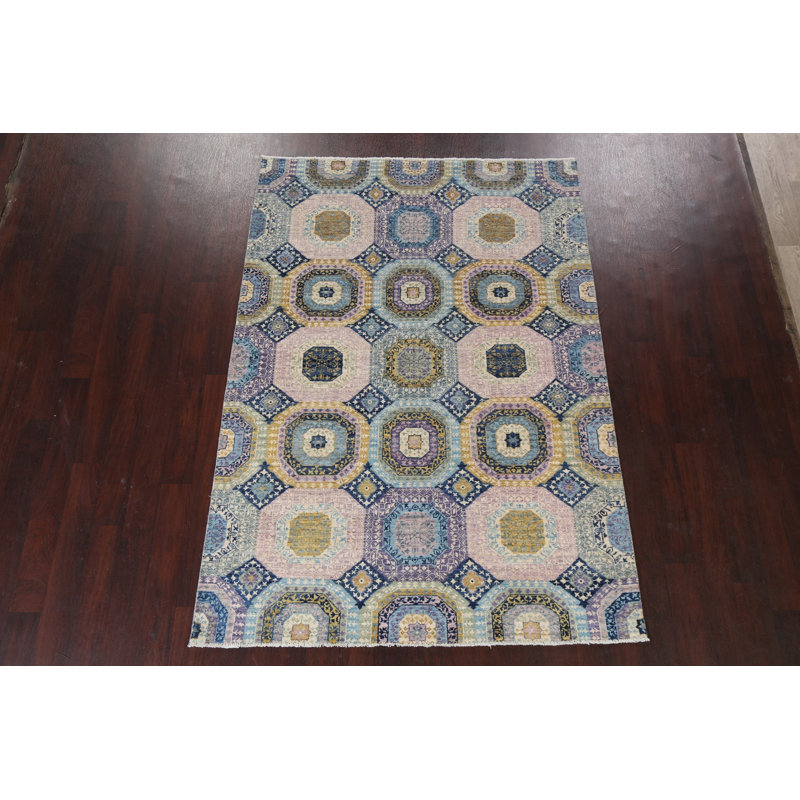 Tapis Gabbeh Kashkoli à teinture végétale noué à la main 5 x 8