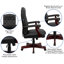  Fauteuil de direction pivotant à dossier haut capitonné et accoudoirs style campagnard-125737306