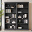 Bibliothèque moderne 5 avec DEL, bois massif, tablettes réglables, noir pour rangement de bureau à effacer, bureau en bois, tableau, stylo