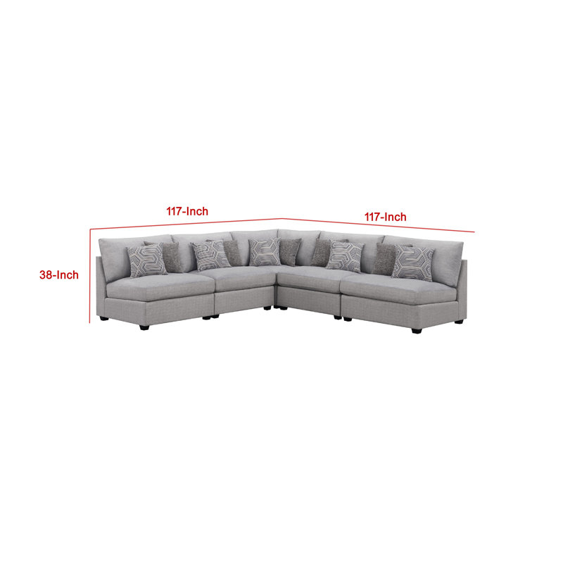 Europa Upholstered L-Shaped Sectional