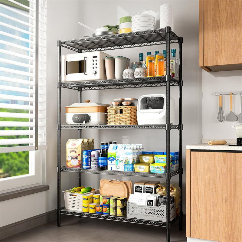 5 Tier Metal Wire Adjustable Shelving Units