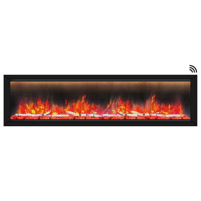 Black Electric Fireplace with 5000 BTU