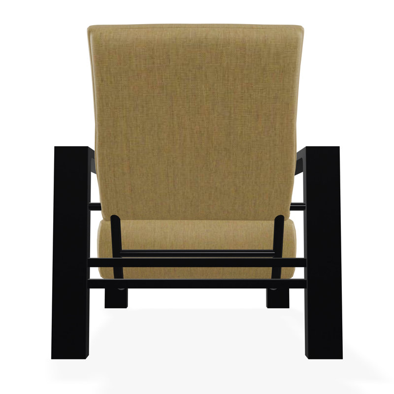 Larssen Deep Seating Cushion Arm Chair, Black, Canvas Heather Beige Sunbrella® Canvas