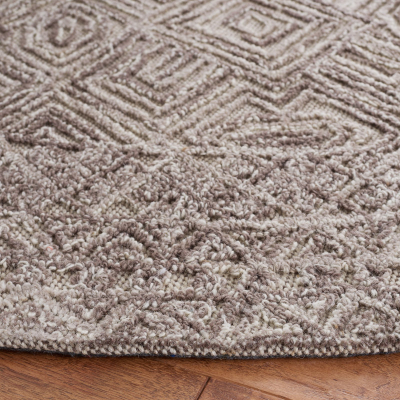 Tapis brun en laine / coton Anaisabel, Rond 6 pi
