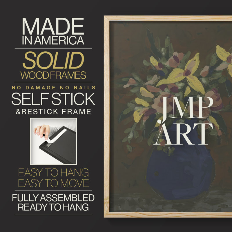 Dark Bouquet I Framed Print - Solid Wood, Natural, 11" H x 9" W