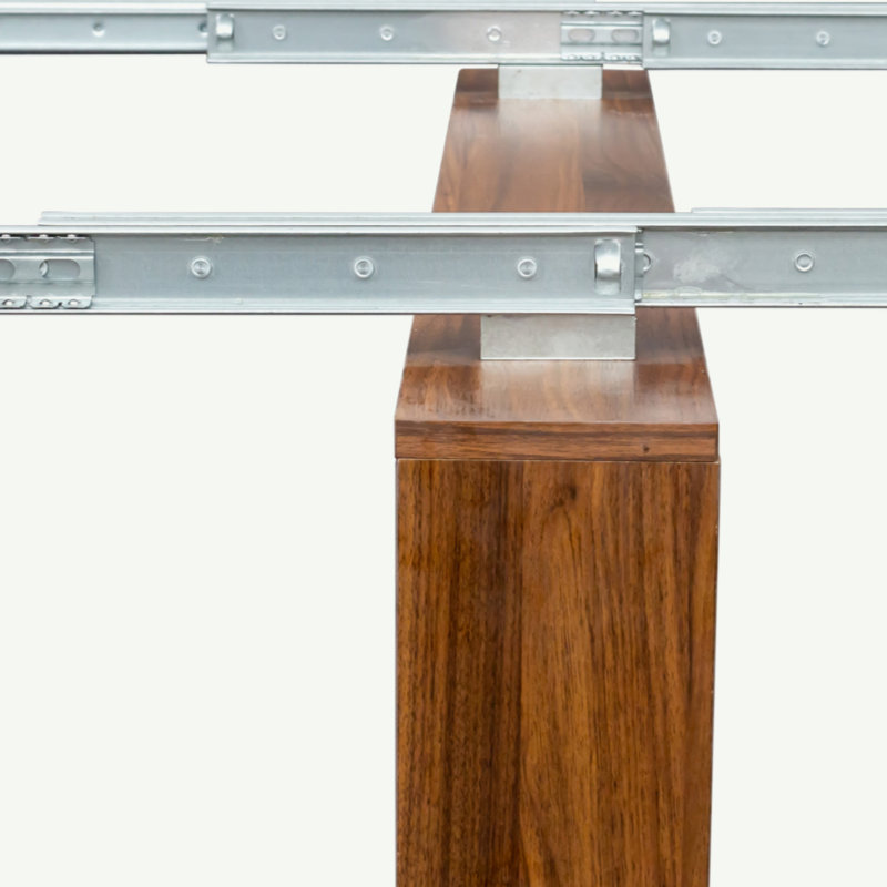 Modern Extendable Dining Table With Storage, Walnut