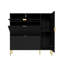 Armoire de rangement en MDF pour chaussures avec tiroirs et tablettes rabattables (noir), rangement pour chaussures-1577390931