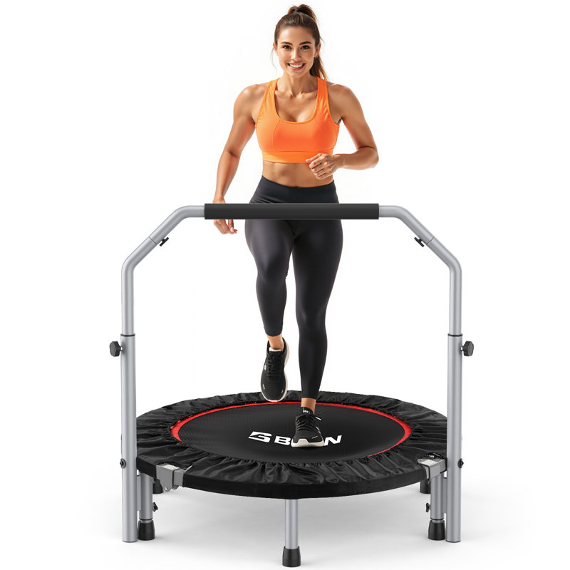 Mini trampoline pliable 40 po SP2 de FED Fitness Bcan Series, capacité de 330 lb / 440 lb, poignée en mousse réglable pour l'intérieur et le jardin