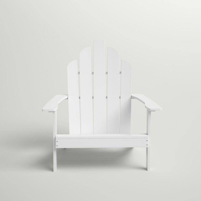 Chaise Adirondack en bois massif Ivania, Blanc