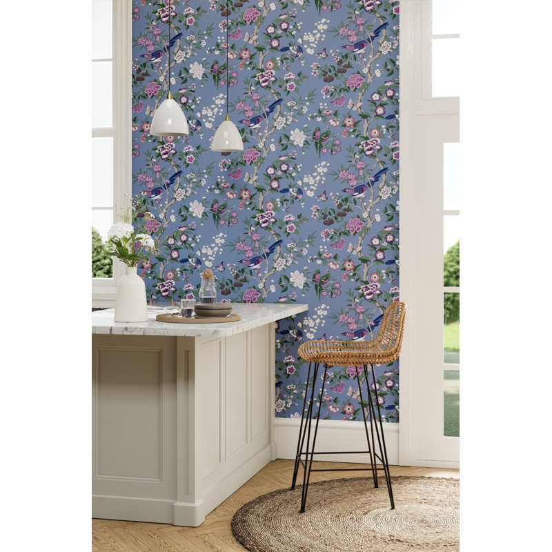 Chinoiserie Hall Wallpaper, Blueberry/Purple