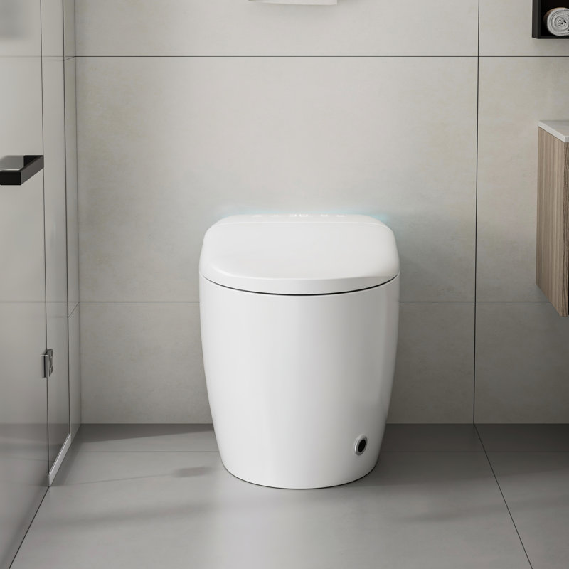 Smart Toilet With Bidet Built In, Pump-assisted Flush, Foot Sensor Operation, Warm Water, Heated Seat, Air Dryer, Digital Display, 12'' Rough-in