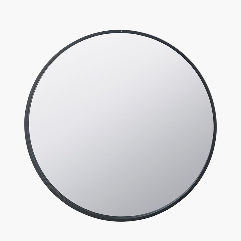 Solid Wood Round Wall Mirror