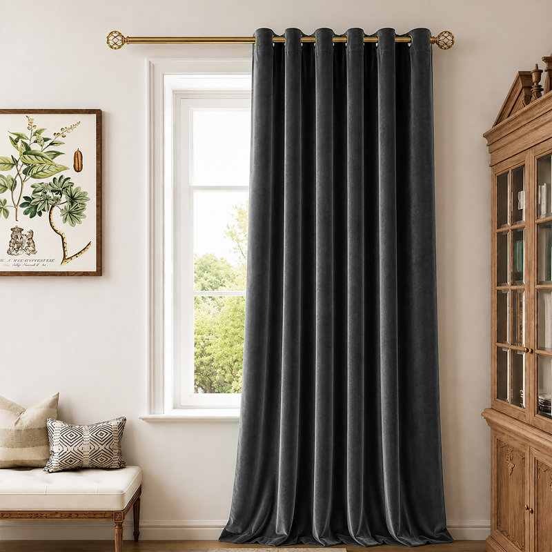Single Curtain Panel, CHARCOAL