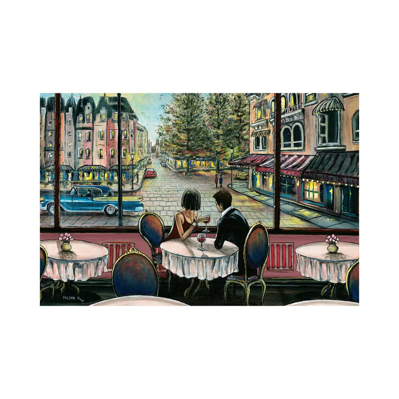 European Café 1 Piece Wall Art on Canvas, 66.04 cm H x 45.72 cm W x 1.91 cm D, Wrapped Canvas