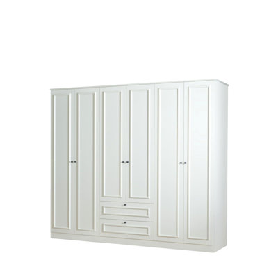 Armoire penderie 6 tiroirs 2 tiroirs, crème