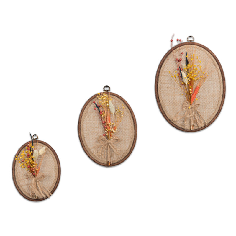 3 pièces de décoration murale en jute