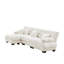 Canapé-lit modulaire en L surdimensionné en chenille blanc avec repose-pieds convertible Cloud-148519366