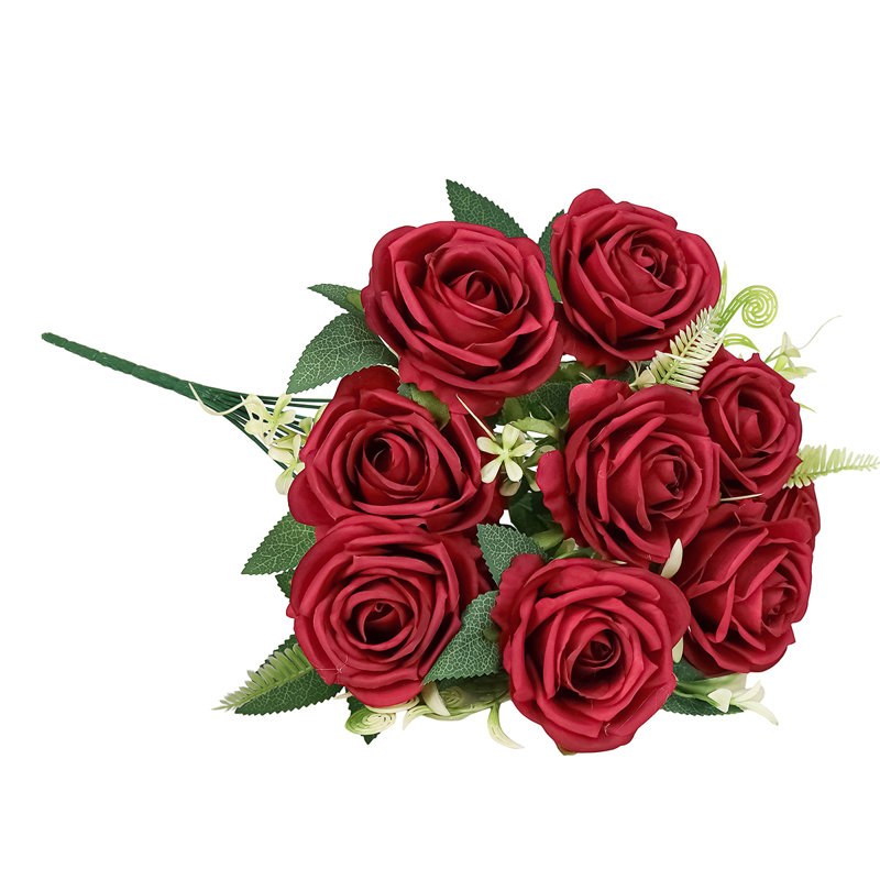 Bouquet de roses artificielles, Rouge