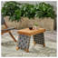 Table d'appoint pliable en bois d'acacia Huntsville au fini noir et brun