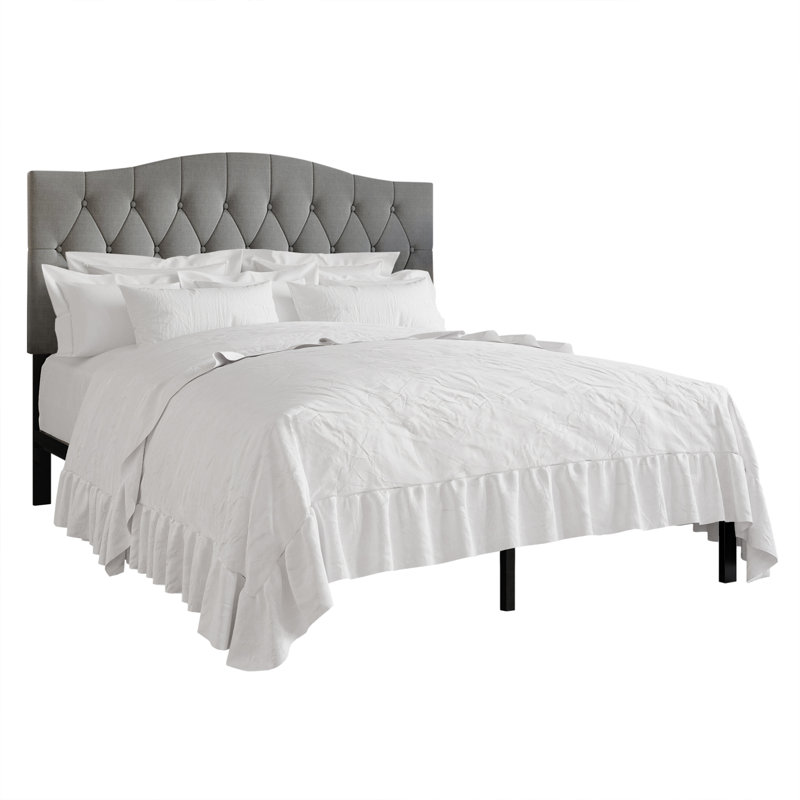 Jayquin Upholstered Platform Bed, Light Gray, King