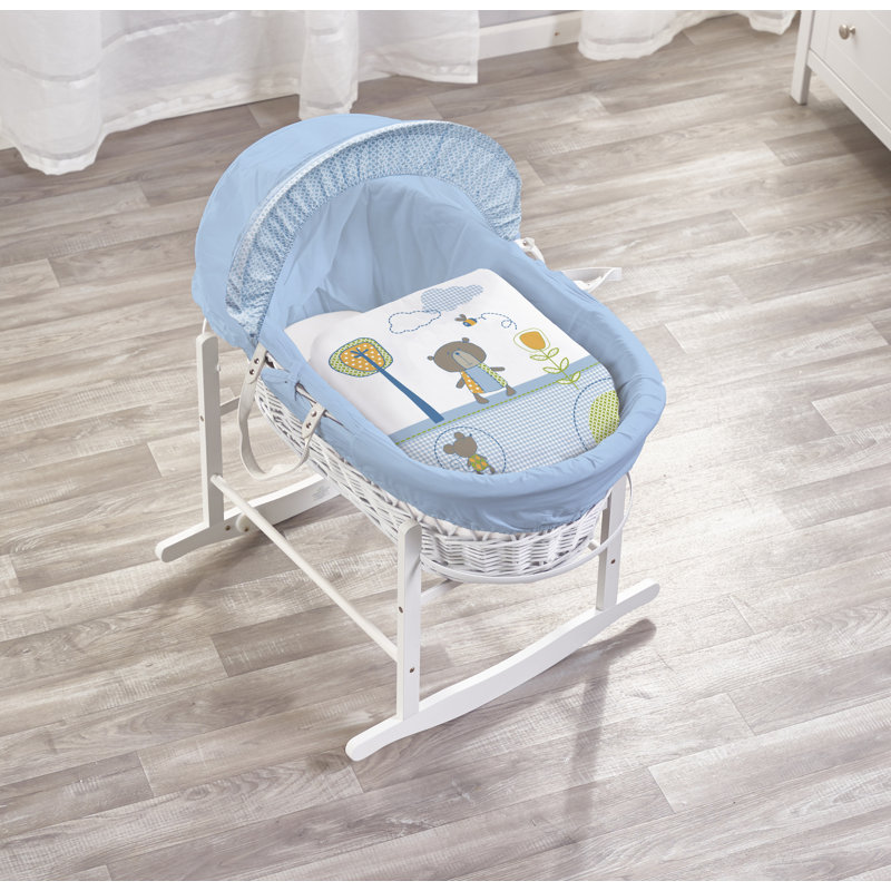 Moses Basket With Stand with Bedding with Mattress