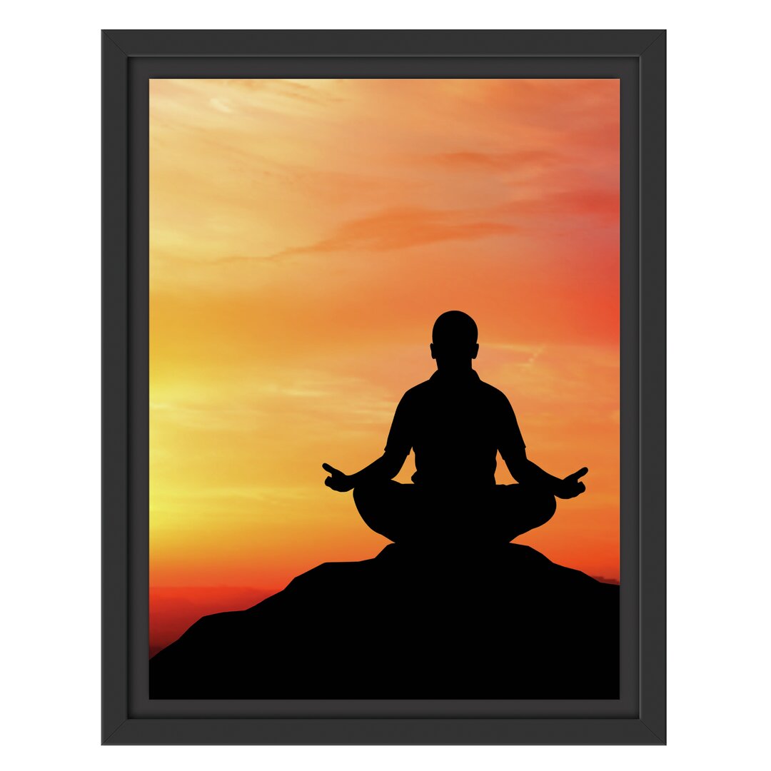 Gerahmtes Wandbild MeditationSonnenuntergang