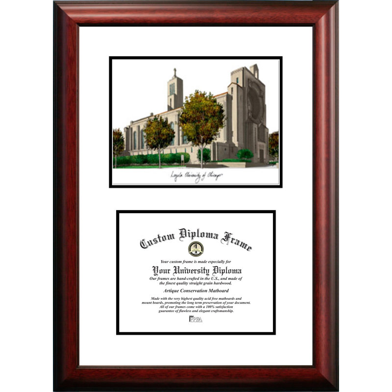 NCAA Scholar Diploma Picture Frame, Loyola Chicago Ramblers, 17cm H x 21cm W x 2cm D