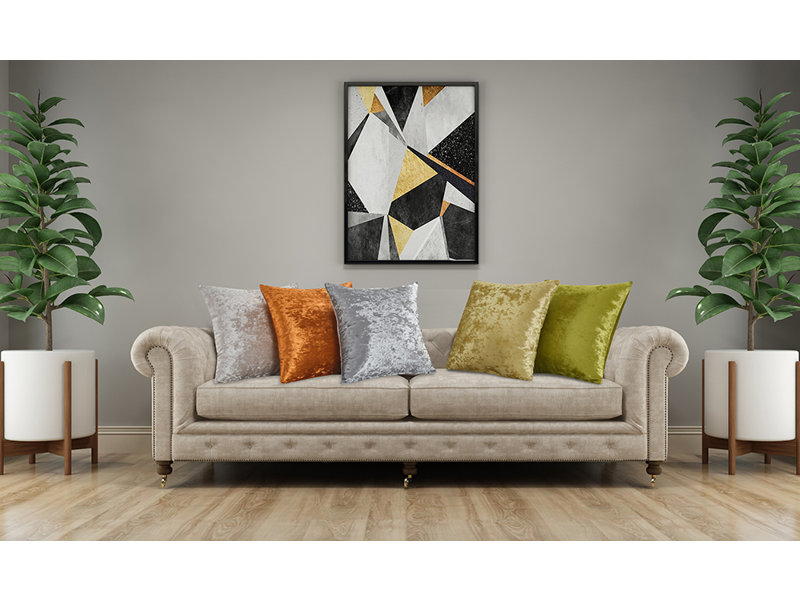 Silver Crushed Velvet Reversible Euro Pillow Cover